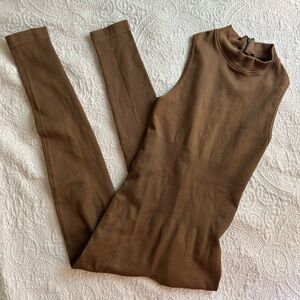 Sleeveless Brown Jumpsuit